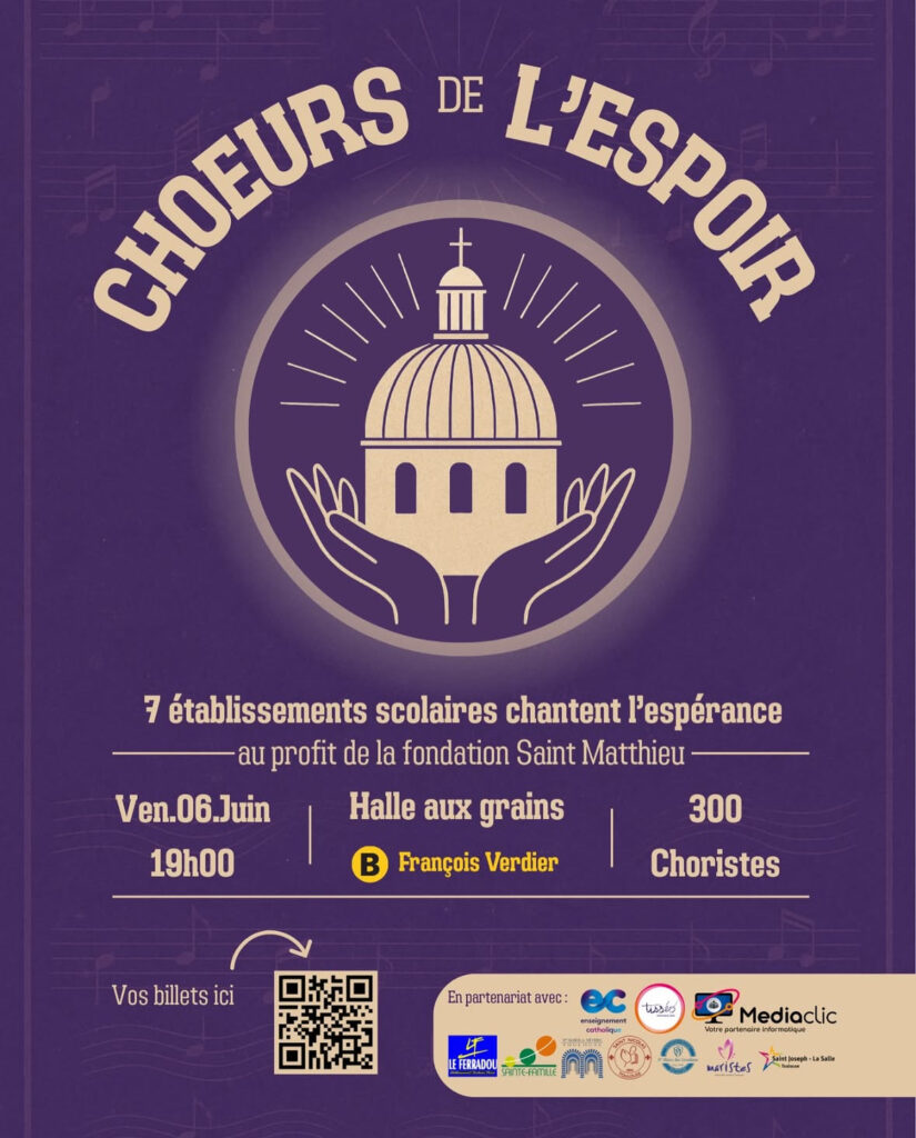 Affiche concert "Chœurs de l'espoir" à la Halle aux grains